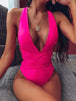 BazaarBey Halter Neck Deep V Tied One-Piece suit 
