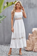 Flower Crochet Wide Strap Midi Dress -BazaarBey - www.shopbazaarbey.com