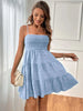 Smocked Tiered Sleeveless Mini Dress -BazaarBey - www.shopbazaarbey.com