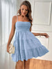 Smocked Tiered Sleeveless Mini Dress -BazaarBey - www.shopbazaarbey.com