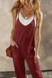 Pocketed Spaghetti Strap Wide Leg Jumpsuit Trendsi
