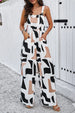 Printed Wide Strap Jumpsuit with Pockets Trendsi