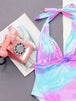 Tie-Dye Halter Neck One-Piece Swimsuit Trendsi