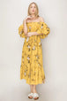  Floral Puff Sleeve Tiered Dress -BazaarBey - www.shopbazaarbey.com