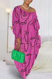Printed Single Shoulder Lantern Sleeve Maxi Dress -BazaarBey - www.shopbazaarbey.com