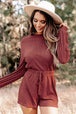 Open Back Long Sleeve Romper Trendsi