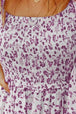 Smocked Floral Square Neck Balloon Sleeve Dress -BazaarBey - www.shopbazaarbey.com