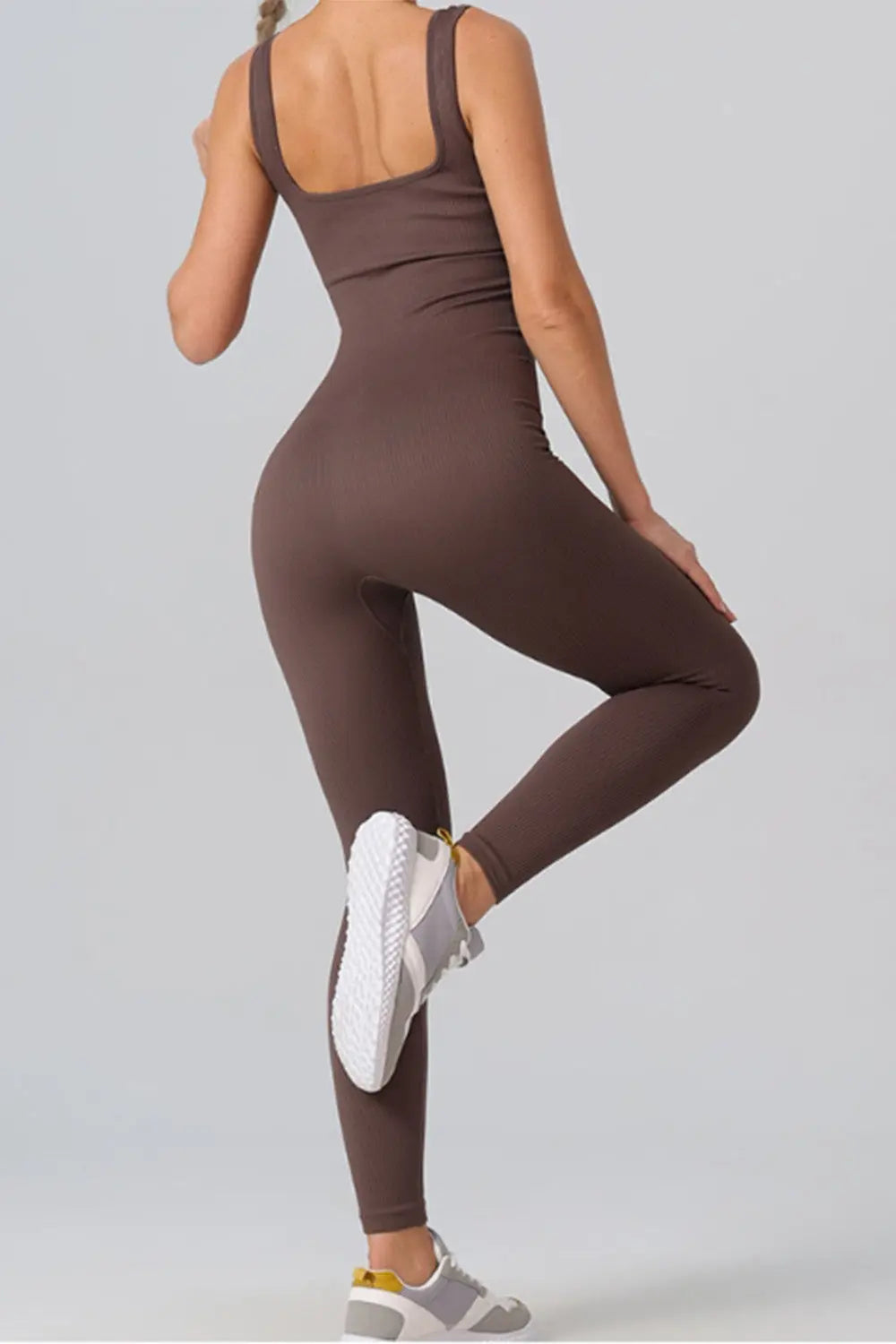 Square Neck Wide Strap Jumpsuit Trendsi