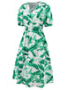 Ruched Printed  Short Sleeve Dress -BazaarBey - www.shopbazaarbey.com