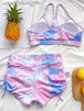 Tie-Dye Spaghetti Strap Top and Drawstring Shorts Swim Set Trendsi