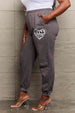    Drawstring Heart Graphic Long Sweatpants Bazaarbey