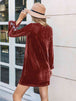 V-Neck Long Sleeve Mini Dress -BazaarBey - www.shopbazaarbey.com