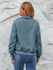 Zip Up Collared Neck Long Sleeve Jacket Trendsi