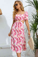Floral Cutout Square Neck Puff Sleeve Dress -BazaarBey - www.shopbazaarbey.com