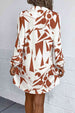 Geometric Long Sleeve Shirt Dress Bazaarbey