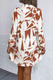 Geometric Long Sleeve Shirt Dress Bazaarbey