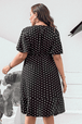 Plus Size Pol Flutter Sleeve Dress -BazaarBey - www.shopbazaarbey.com