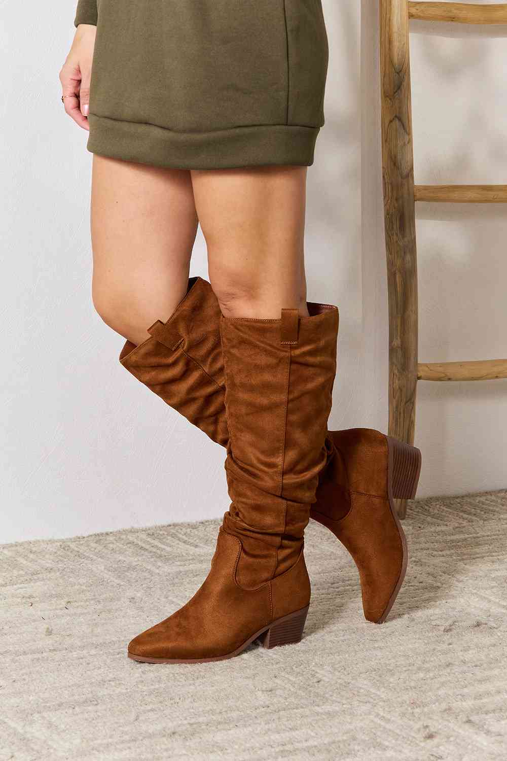  Block Heel Knee High Boots Trendsi