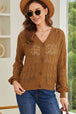 Openwork V-Neck Cardigan Bazaarbey