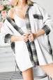 Plaid Button Down Collared Jacket Trendsi