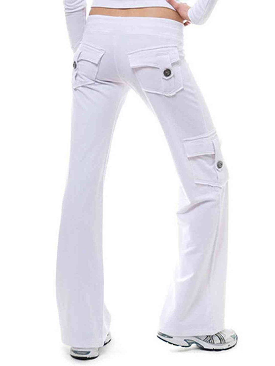 Mid Waist Pants with Pockets Bazaarbey