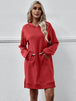 Slit Long Sleeve Hooded Dress with Pocket -BazaarBey - www.shopbazaarbey.com
