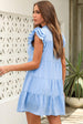 Cap Sleeve Tiered Mini Dress -BazaarBey - www.shopbazaarbey.com