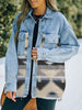 Collared Neck Dropped Shoulder Denim Jacket Bazaarbey