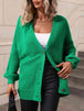  Button Down Horizontal-Ribbing  Cardigan Trendsi