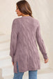 Cable-Knit Dropped Shoulder Cardigan Bazaarbey