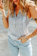  Button Front V-Neck Tank Bazaarbey