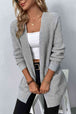 Rib-Knit  Pocketed Cardigan Trendsi