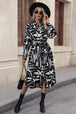 Printed Tie Front Collared Neck Slit Shirt Dress -BazaarBey - www.shopbazaarbey.com