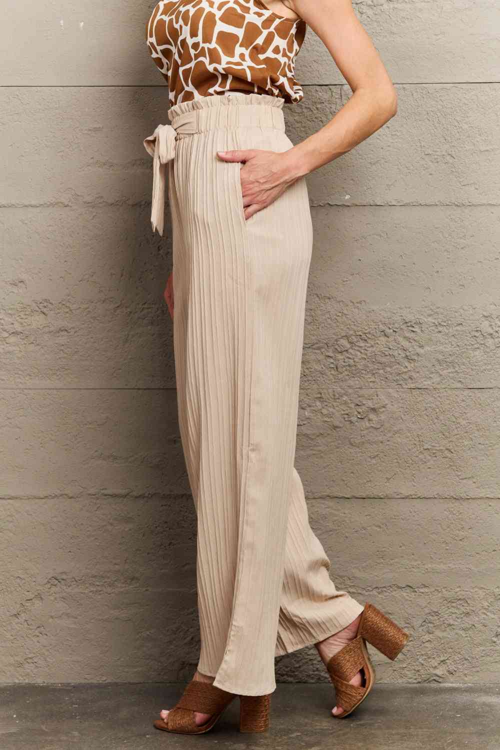 Tie Waist Long Pants Bazaarbey