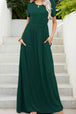 Round Neck Maxi Tee Dress with Pockets -BazaarBey - www.shopbazaarbey.com
