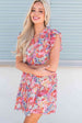 Floral Tie Neck Cap Sleeve Dress -BazaarBey - www.shopbazaarbey.com
