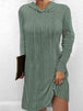 Drawstring Hooded Sweater Dress Bazaarbey