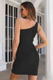One-Shoulder Tulip Hem Bodycon Dress -BazaarBey - www.shopbazaarbey.com