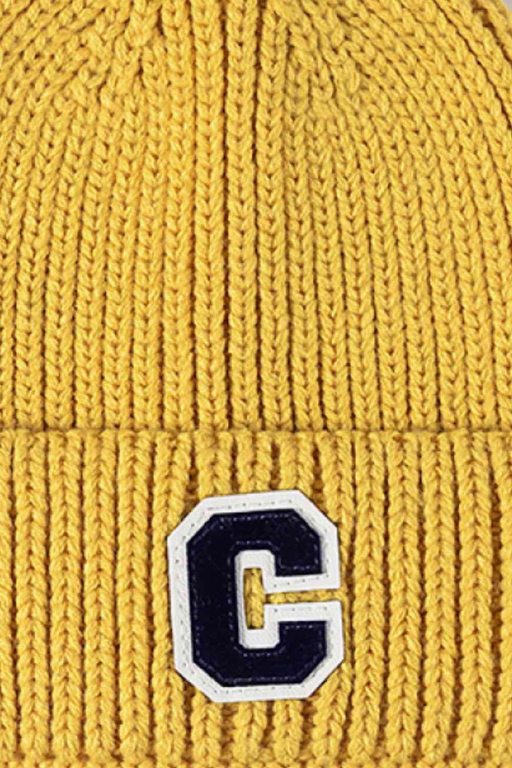 Letter C Patch Cuffed Beanie Trendsi