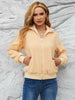 Zip Up Collared Neck Long Sleeve Jacket Trendsi