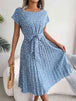  Floral Pleated Belted Dress -BazaarBey - www.shopbazaarbey.com