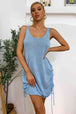 Drawstring Backless Mini Dress -BazaarBey - www.shopbazaarbey.com