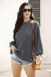 Ribbed Long Sleeve Cold Shoulder Knit Top Bazaarbey