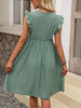 Lace Detail Ruffled V-Neck Mini Dress -BazaarBey - www.shopbazaarbey.com