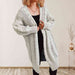 Cable-Knit Open Front Dropped Shoulder Cardigan Trendsi