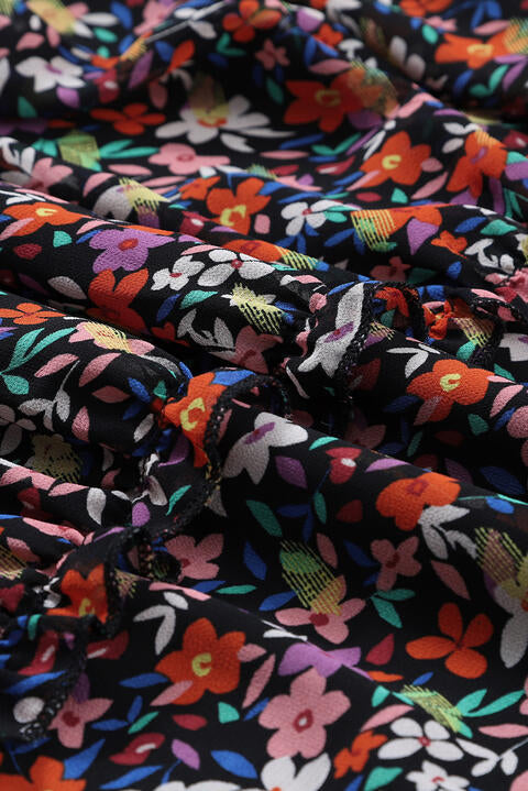 Floral Long Sleeve Mini Dress -BazaarBey - www.shopbazaarbey.com