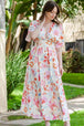 Floral Deep V Slit Maxi Dress -BazaarBey - www.shopbazaarbey.com