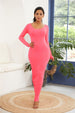 Round Neck Long Sleeve Maxi Wrap Dress -BazaarBey - www.shopbazaarbey.com