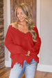 Frayed Hem Dropped Shoulder Sweater Bazaarbey