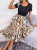 Printed Round Neck Ruffle Hem Dress -BazaarBey - www.shopbazaarbey.com